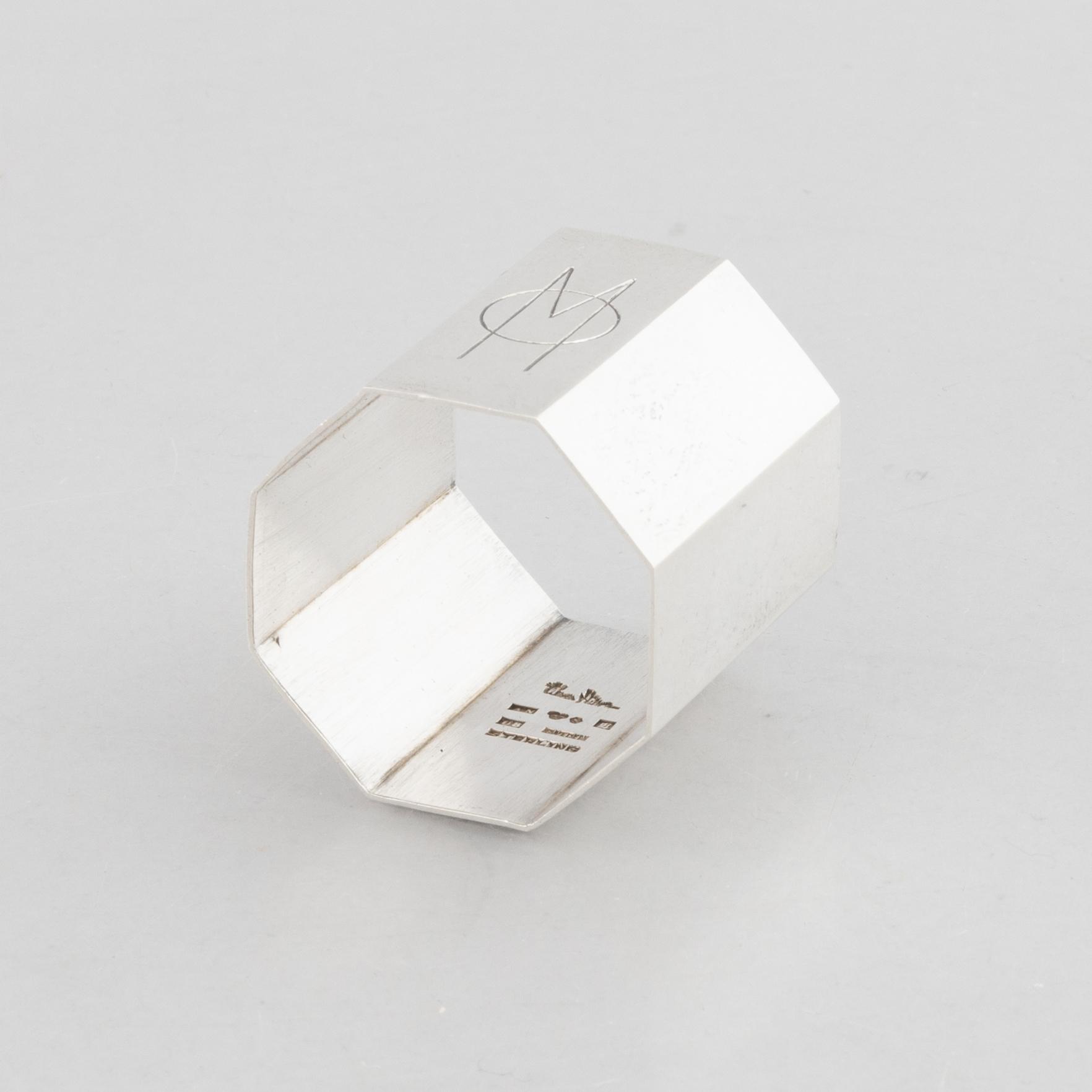 Wiwen Nilsson, napkin ring, sterling silver, Anders Nilsson, Lund 1946.