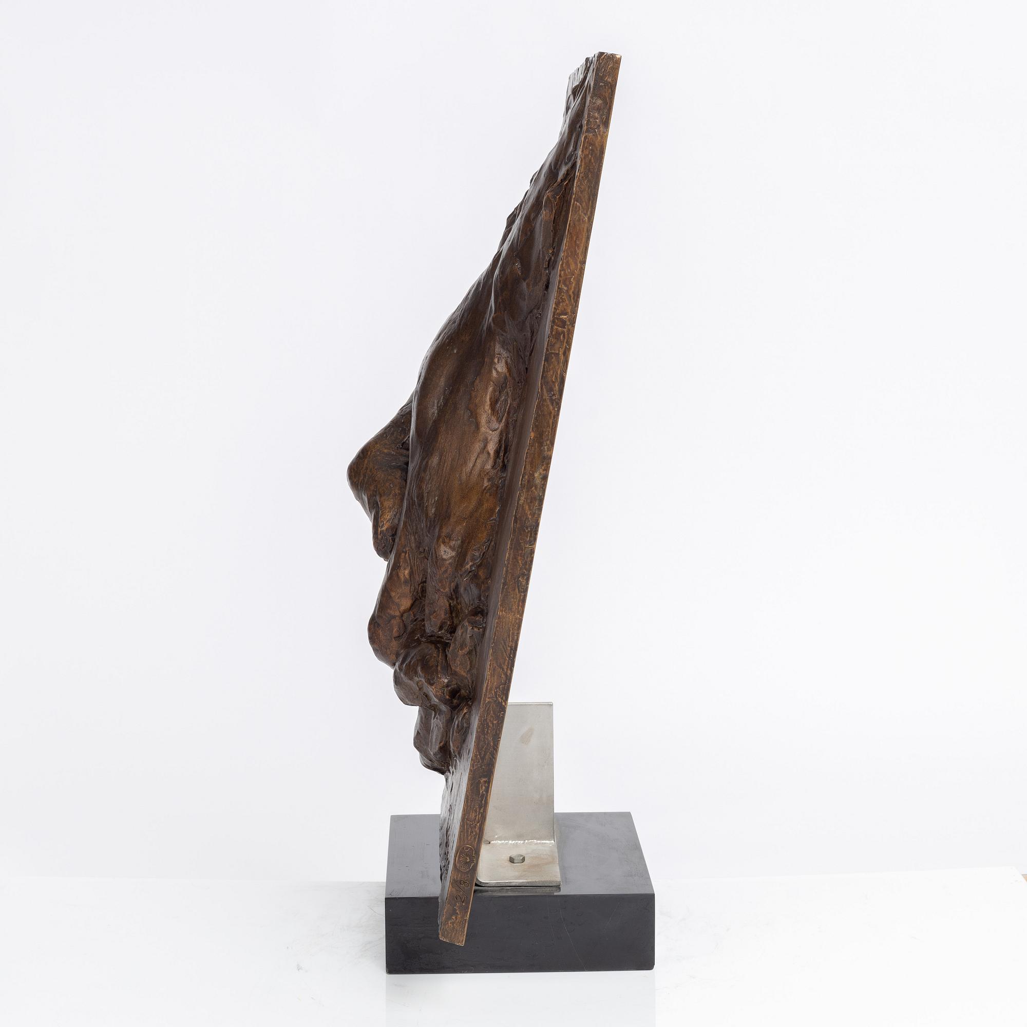 Gudmar Olovson, relief/sculpture. Signed. Numbered. Foundry mark. Bronze, total height 80 cm, length 58.5 cm.