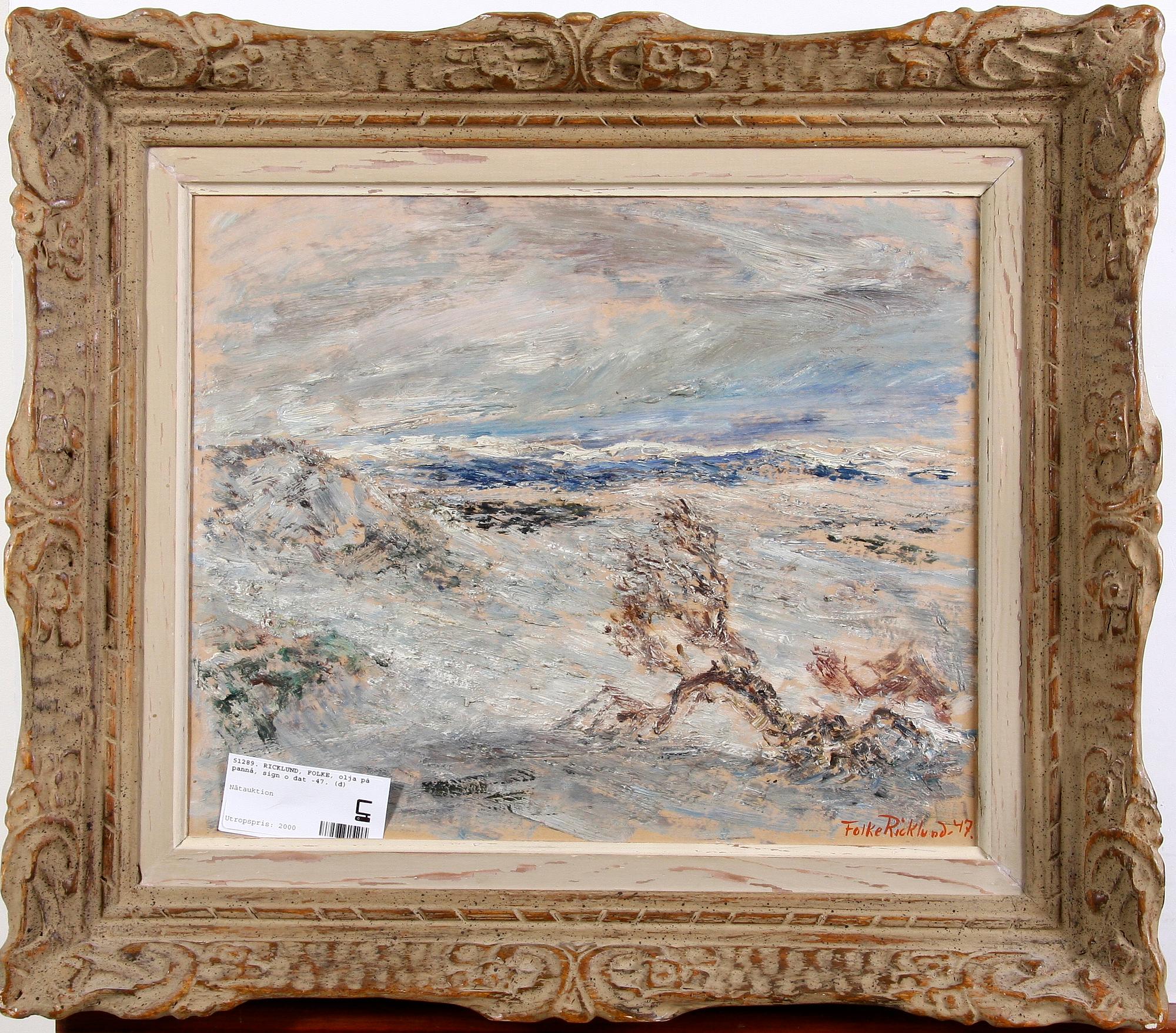 RICKLUND, FOLKE, olja på pannå, sign o dat -47.