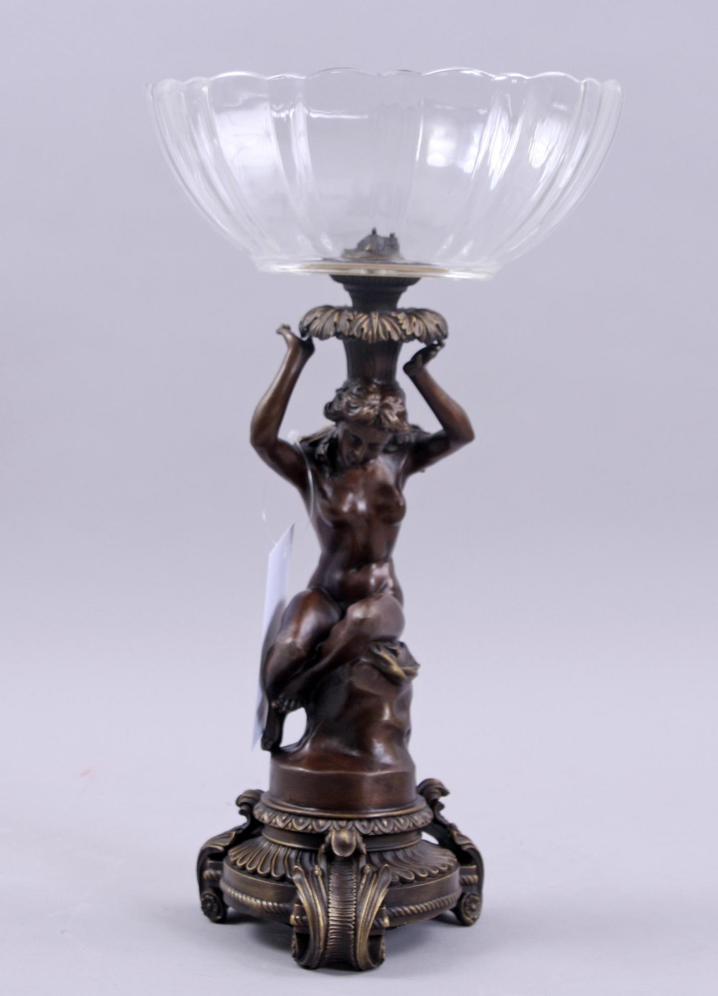 BORDSUPPSATS, metall och glas, 1900/2000-tal.