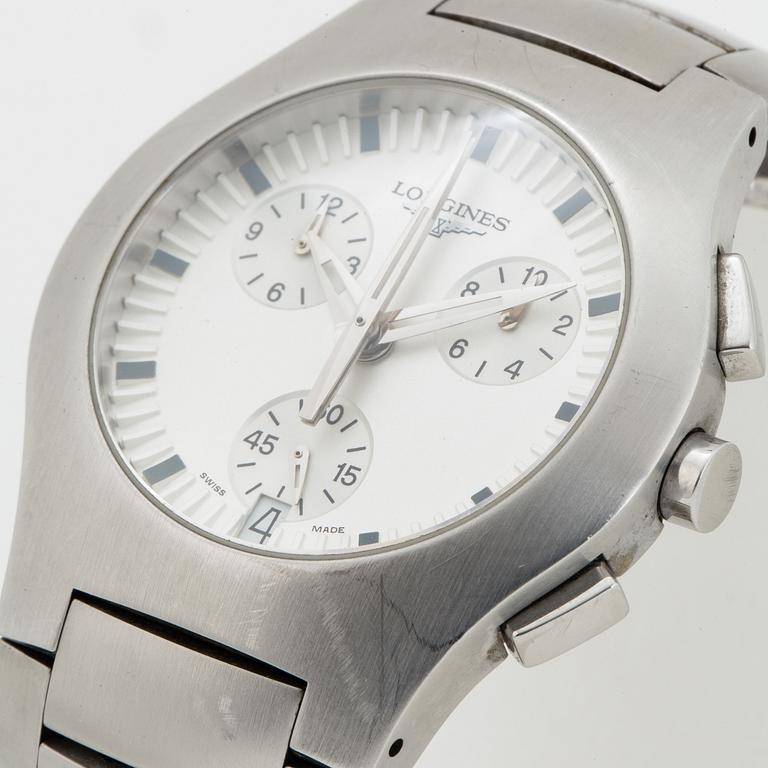 LONGINES, Oposition, chronograph, wristwatch, 38 mm.