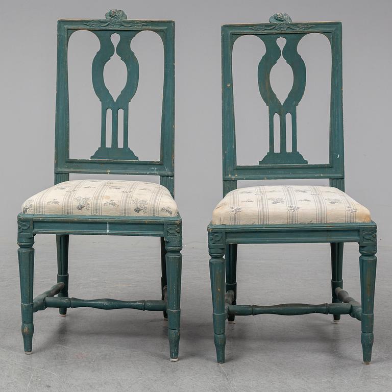 JOHAN PETTER MANSNERUS, stolar, ett par, gustavianska Stockholmsarbeten, 1700-talets andra hälft.