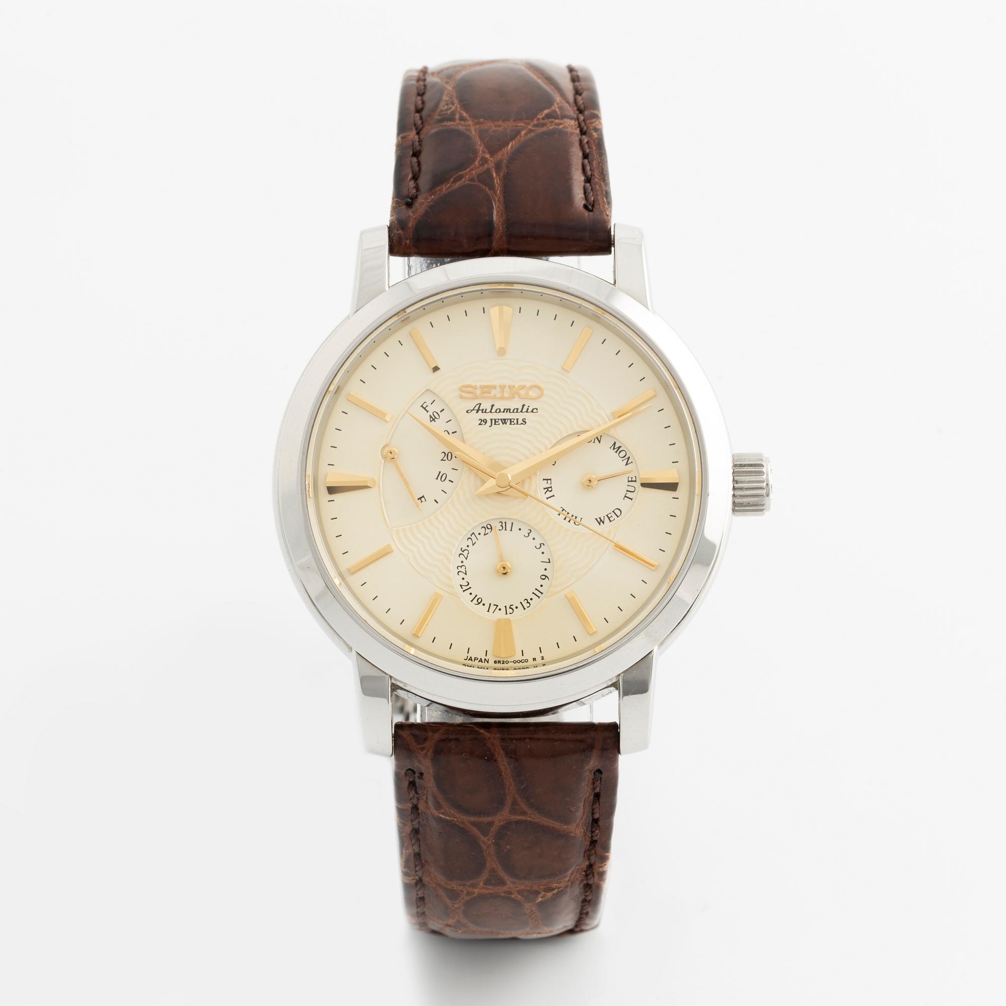 Seiko, wristwatch, 39 mm.