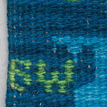 BERIT WOELFER, A CARPET, double-sided machine made, ca 198-200,5 x 132,5 cm, signed BW.