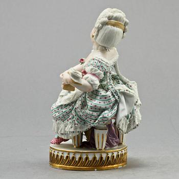 FIGURIN, porslin, Meissen, 1800-talets andra hälft.