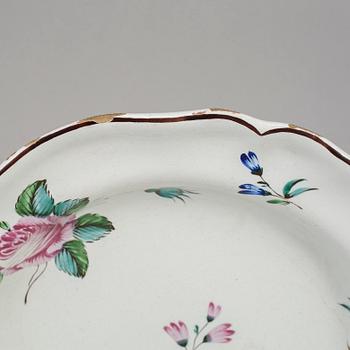 SOPPTALLRIK, fajans. Marieberg, 1700-tal.