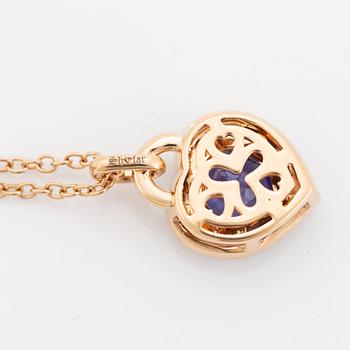 Collier med hjärtformad tanzanit och briljantslipade diamanter.