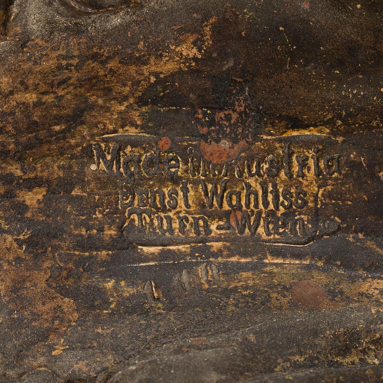 ERNST WAHLISS, sculpture, painted plaster, Turn, Vienna, Austria, circa 1900.