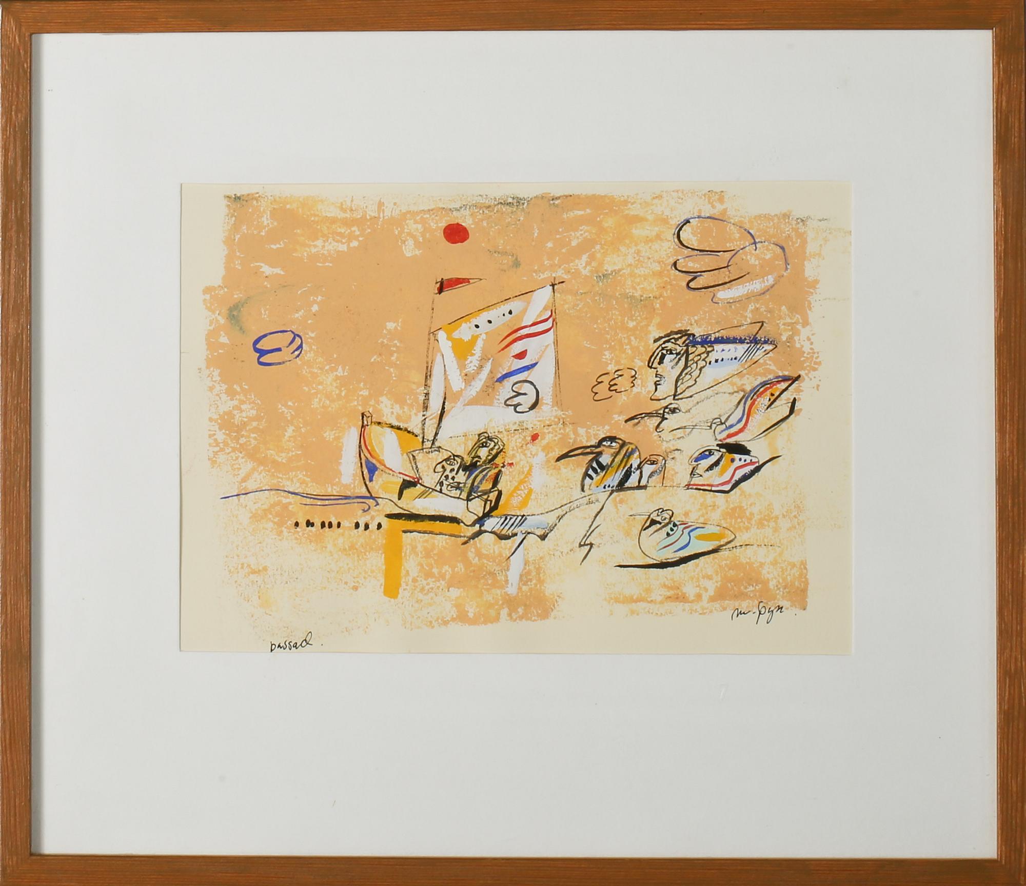MADELEINE PYK, gouache, signerad.