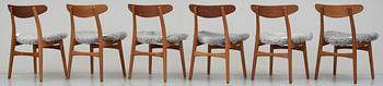 STOLAR, 6 st, "ch 30", Hans J Wegner, Carl Hansen, Danmark 1950-60-tal.