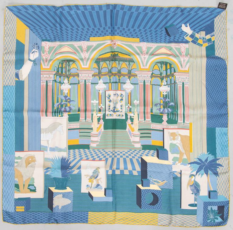 Hermès, a 'Grand Théâtre Nouveau' silk scarf.