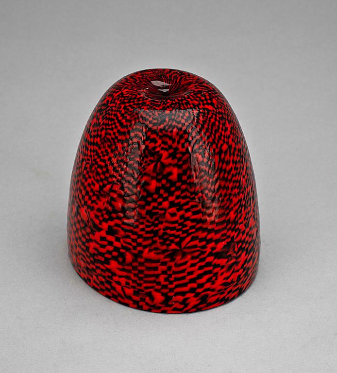 A Paolo Venini red and dark green 'Murrine' vase, Venini, Murano, Italy 1950's.