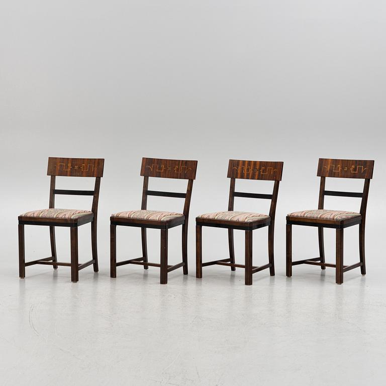 Four 1930's chairs, Sweden.