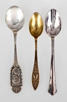 PARTI SKEDAR, 37 st, silver, bl a C.G. Hallberg, Stockholm, 1900-tal, tot vikt ca 416.