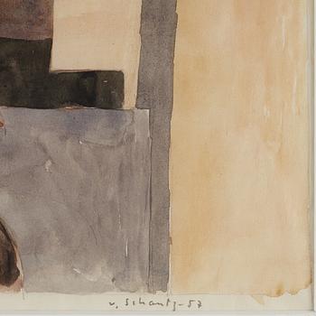 Philip von Schantz, watercolor, signed and dated -57.