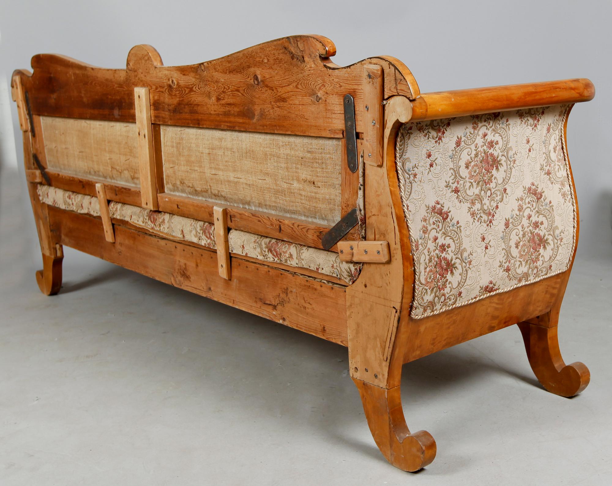 SOFFA samt STOLAR, 3 st, 1800-tal.