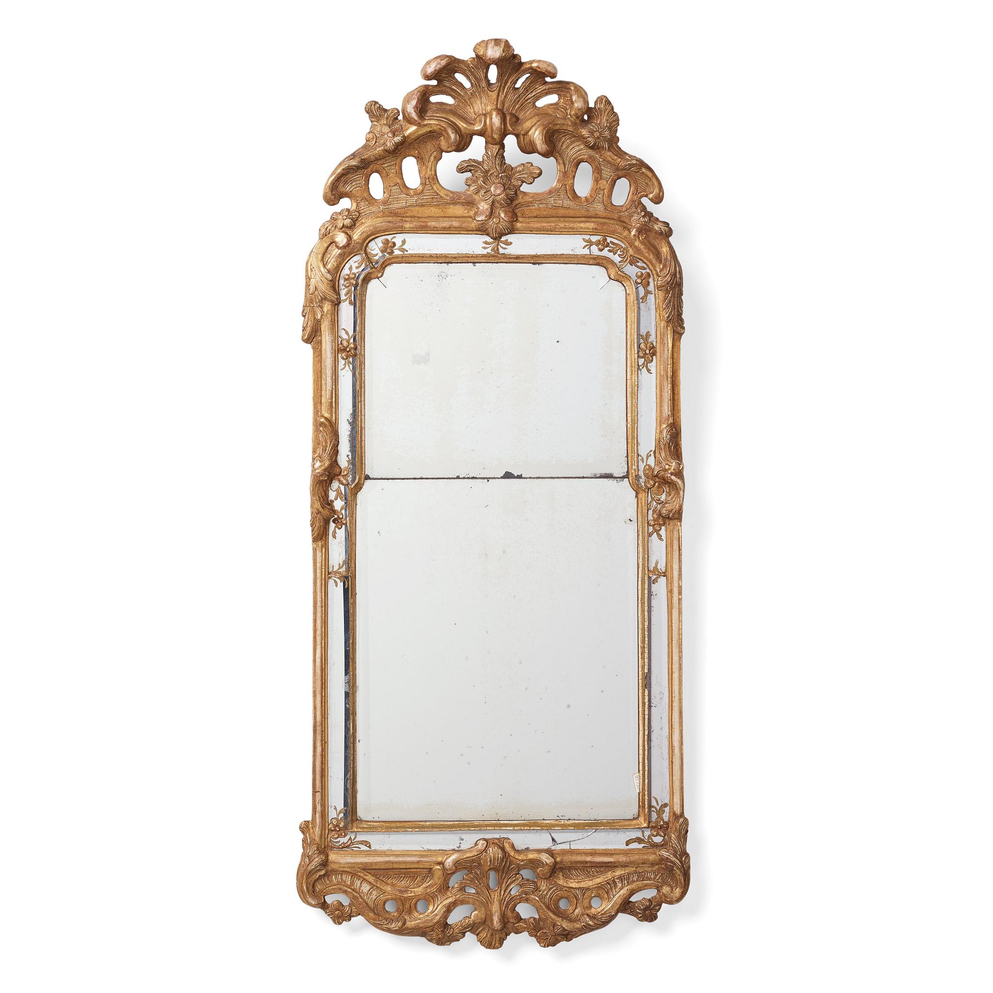 A Swedish Rococo mirror by Nils Meunier (master in Stockholm 1754-97).