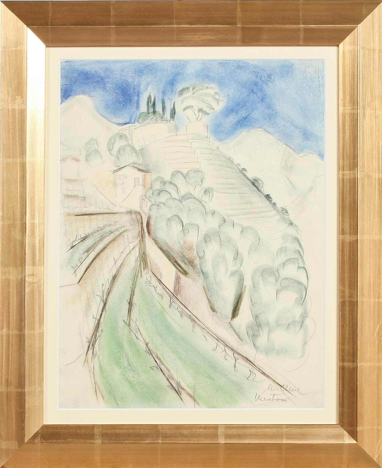 AGNES CLEVE, krita, signerad.
