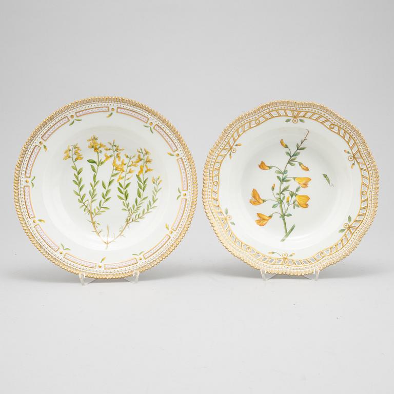 Two 'Flora Danica' plates, Royal Copenhagen, Denmark.