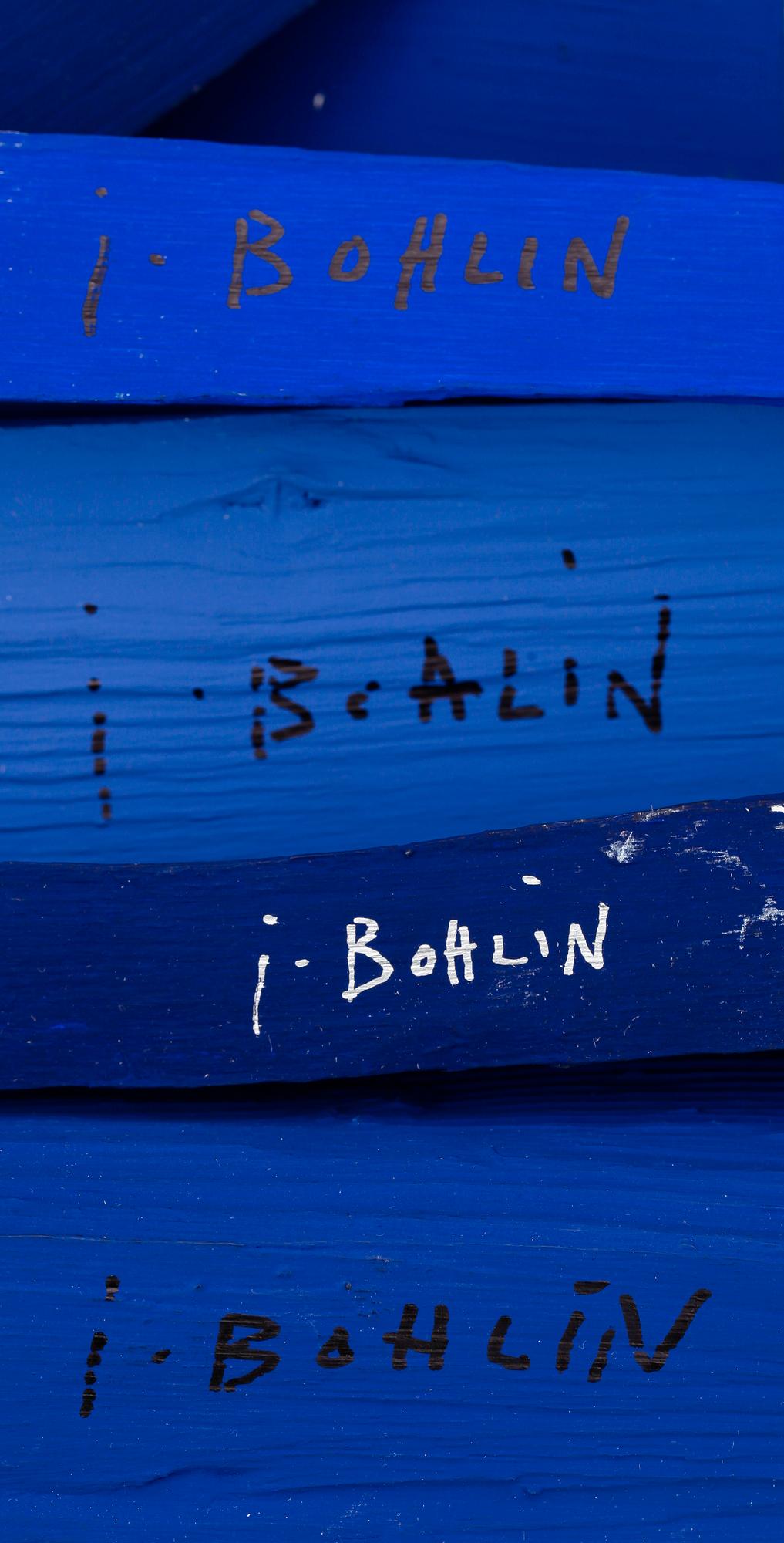 JONAS BOHLIN, skulptur, trä, 12 delar, sign.