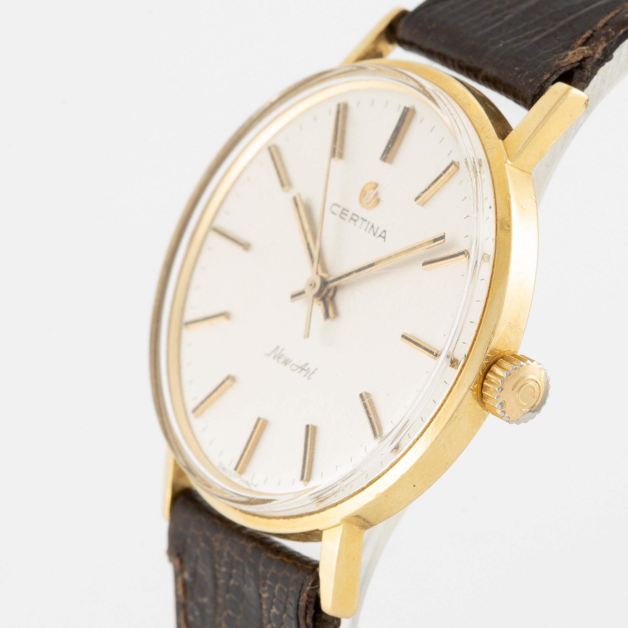 Certina, New Art, armbandsur, 18K guld, 33,5 mm.