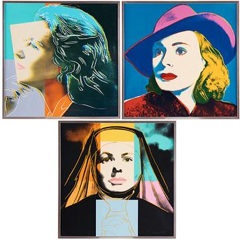 Andy Warhol, "Three portraits of Ingrid Bergman by Andy Warhol".