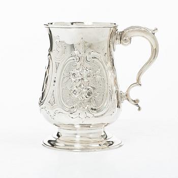 A British silver tankard, mark of John King, London 1778-79.