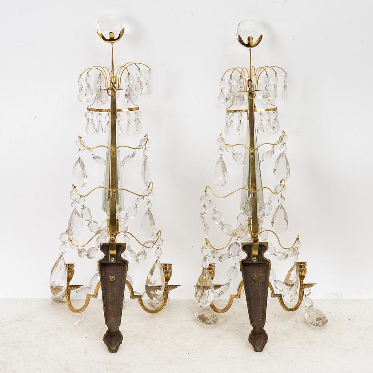 Wall lights, a pair, Gustavian style, 20th century.