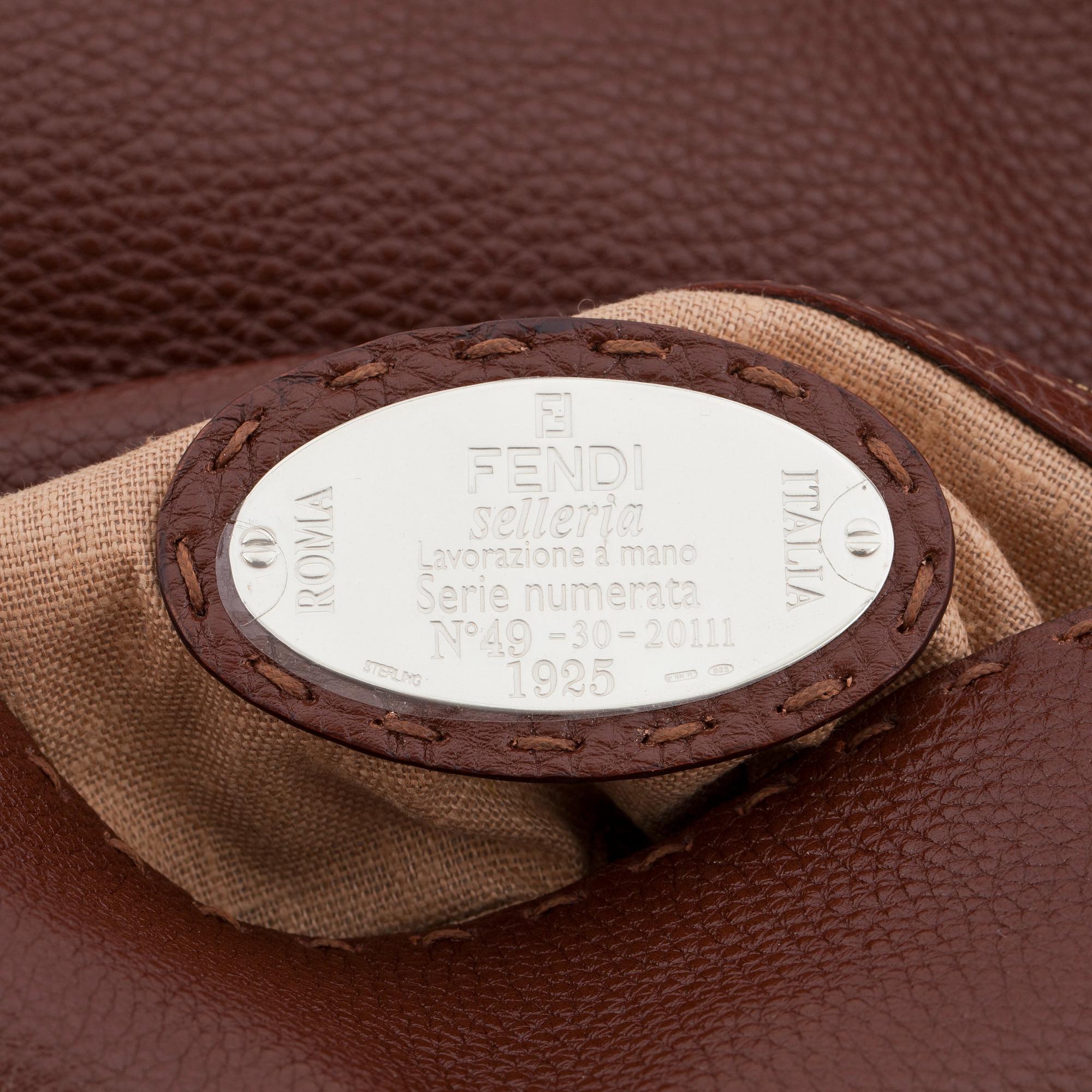 FENDI, a brown leather shoulder bag, "Baguette".