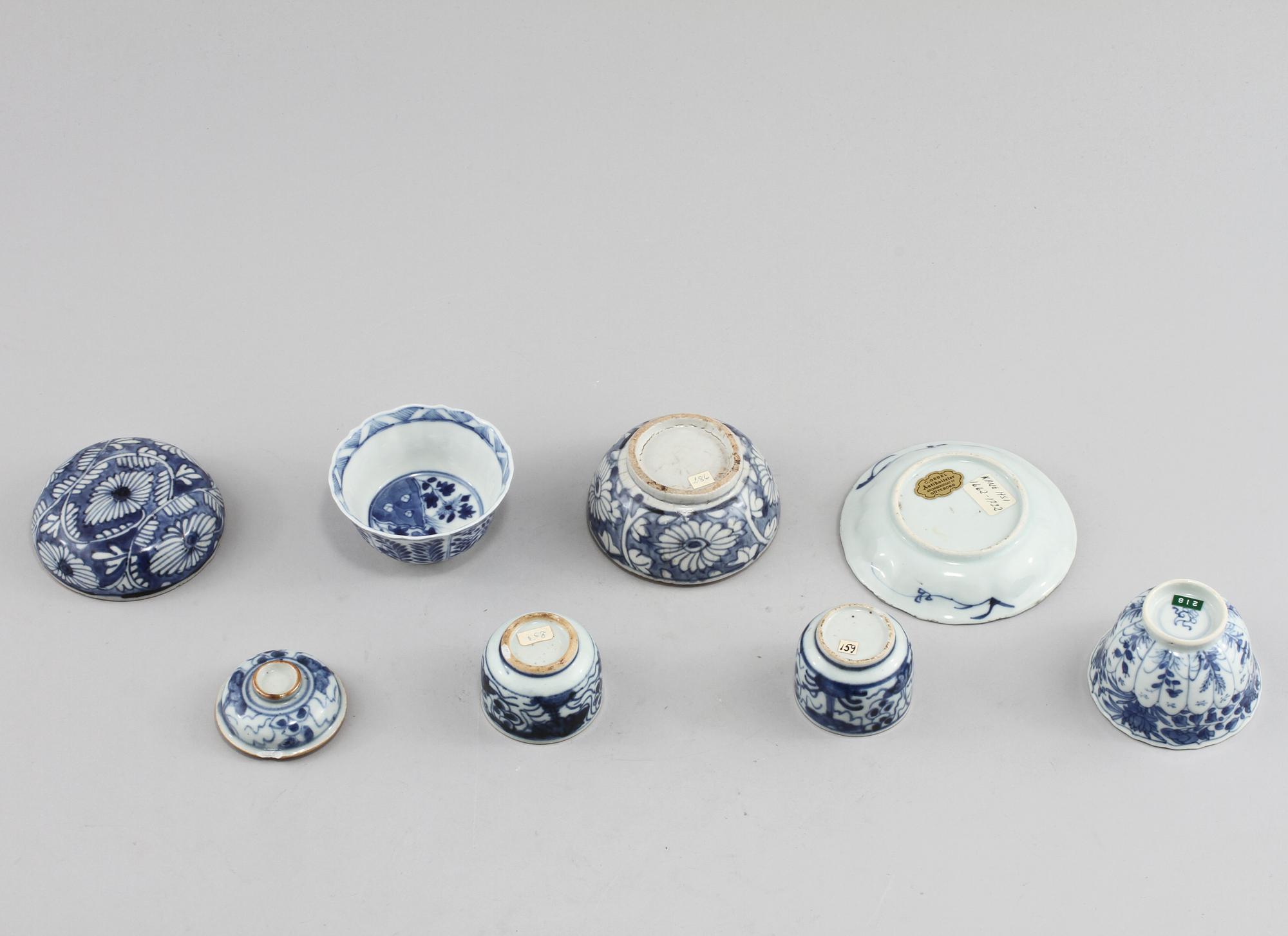 PARTI PORSLIN, 6 delar, Kina, 1700/1800-tal.