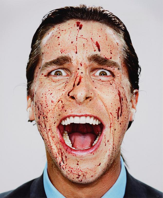 Martin Schoeller, "Christian Bale with Blood; New York, NY", 2000.