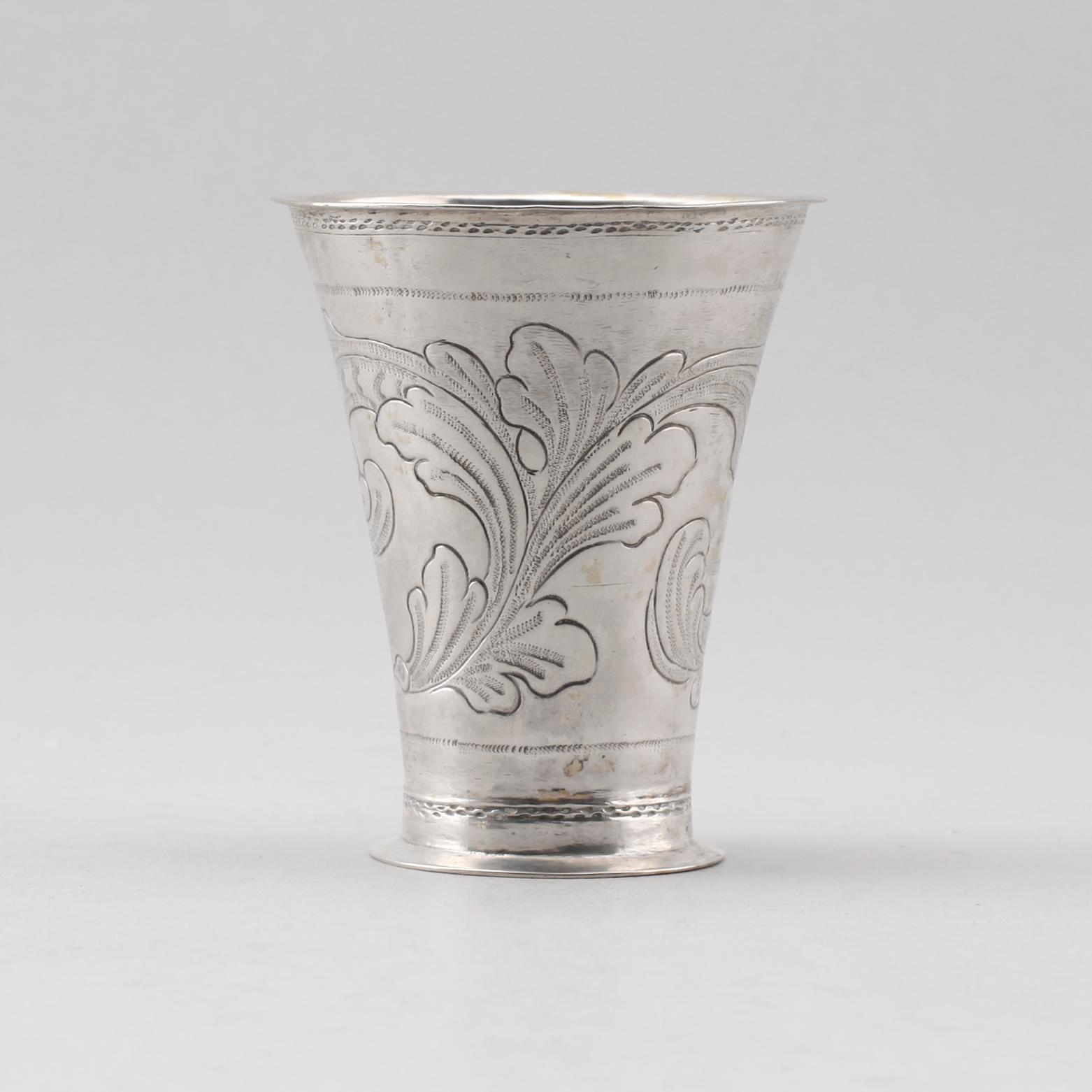 BÄGARE, silver, Erik Wibeck, Borås 1772. Vikt ca 48 gram.