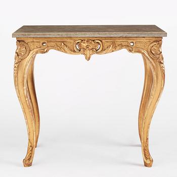 A Swedish rococo-style giltwood table, Stockholm, 19th century.