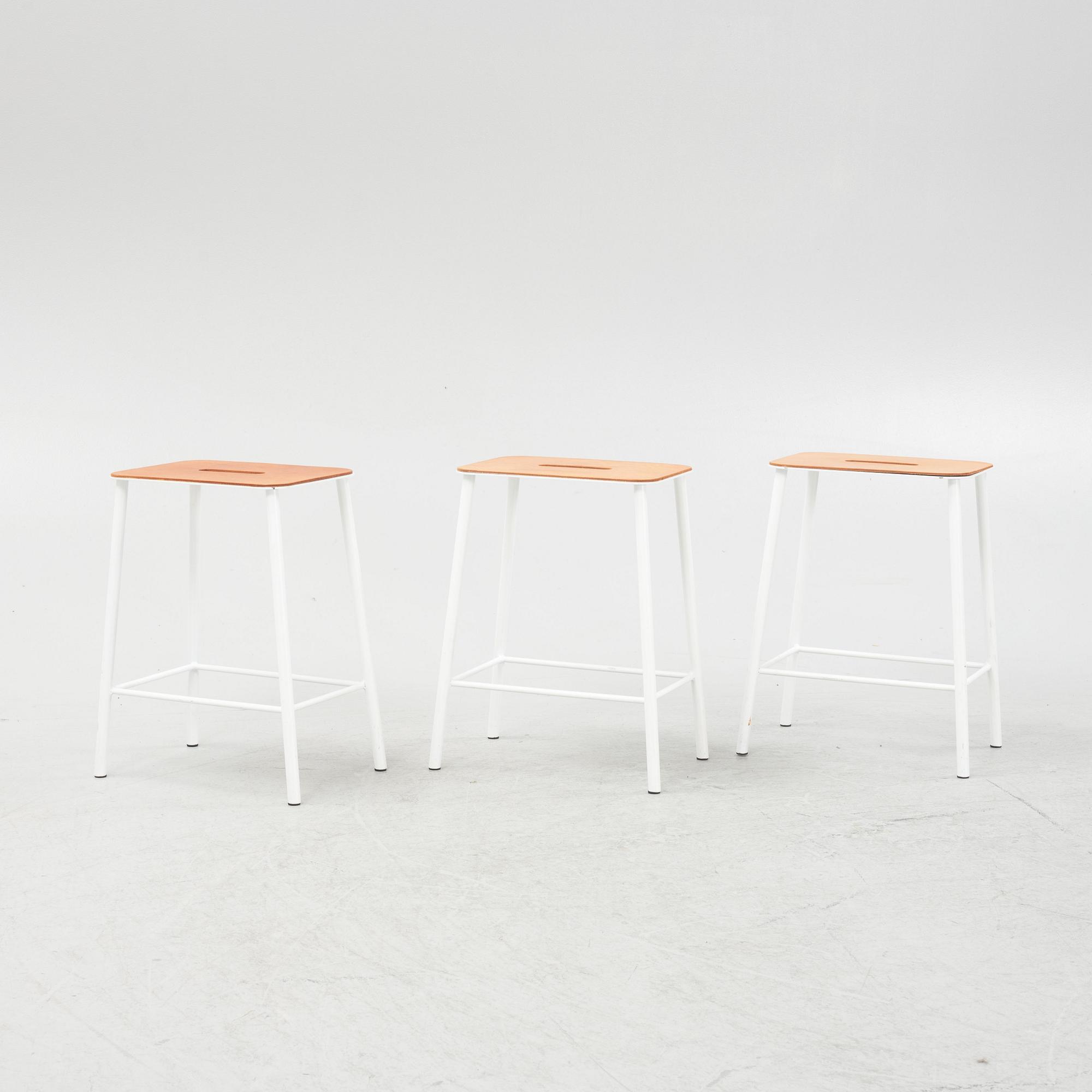 Toke Lauridsen, pallar, 3 st, "Adam Stool", Frama, Danmark.