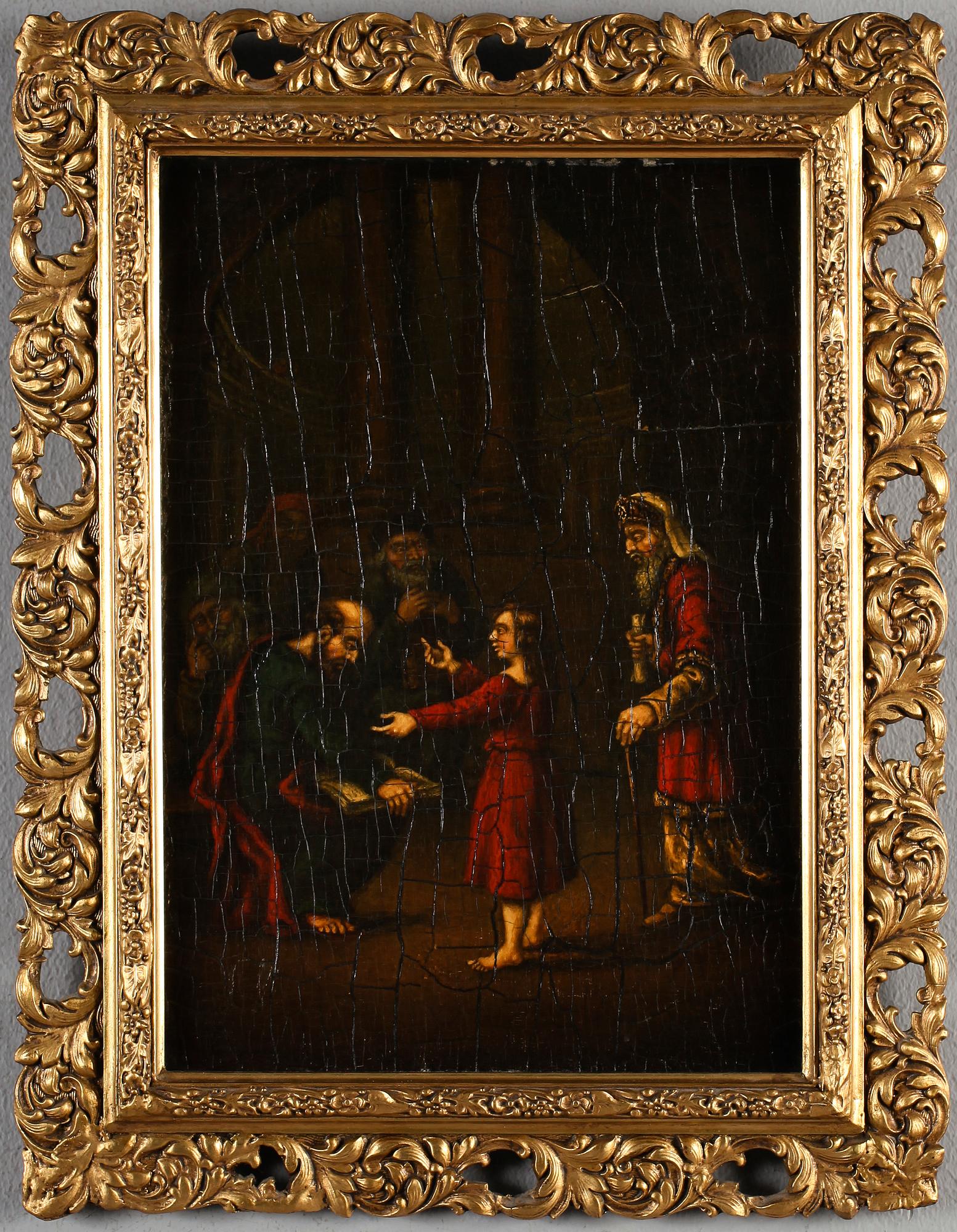 OKÄND KONSTNÄR, olja på pannå, 1600-/1700-tal.