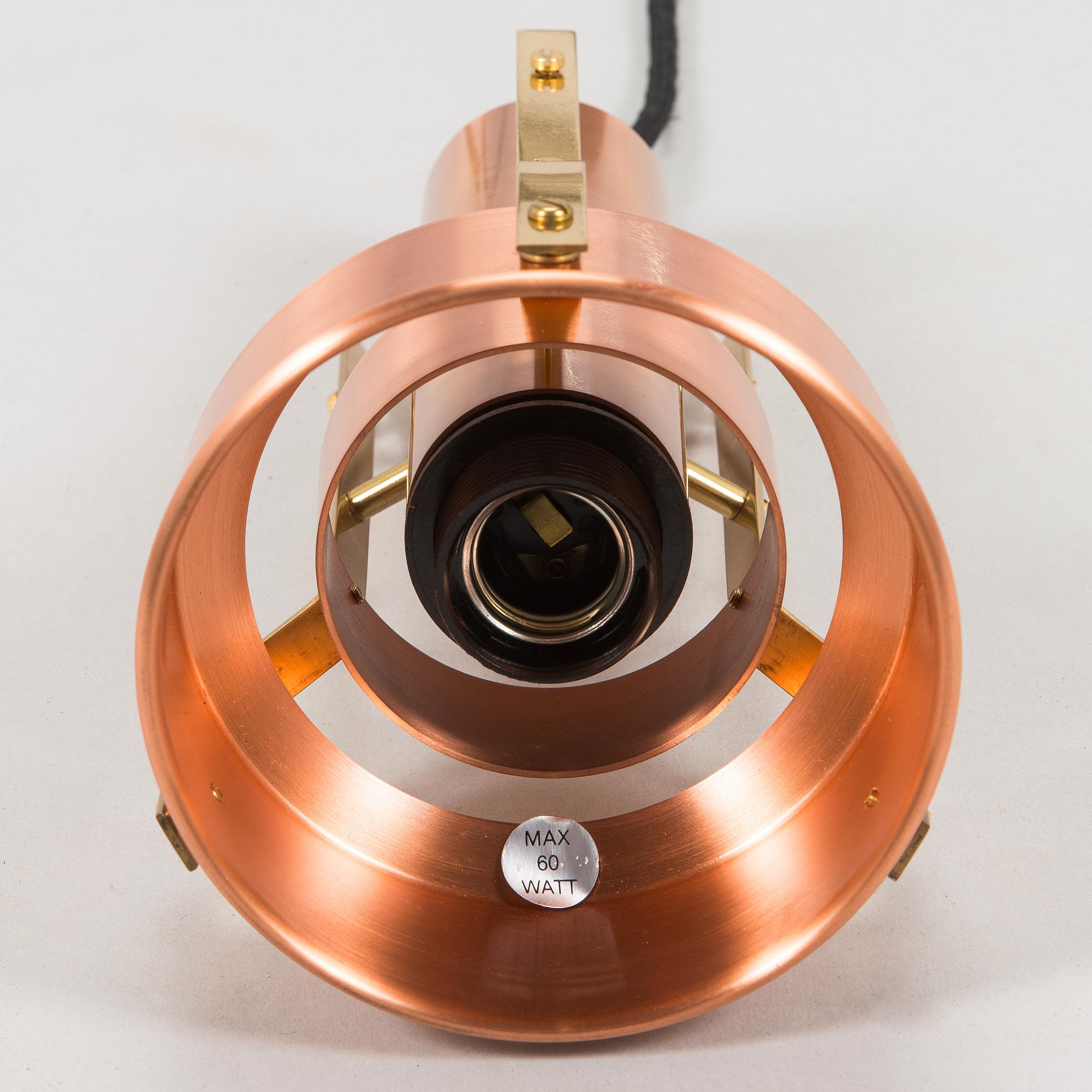 A copper pendant light for Corona group, Denmark, second half of the 20th century.