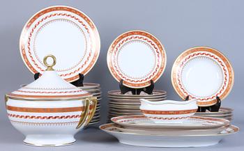 MATSERVIS, 37 delar, porslin, "Richard Ginoir", Manifattura di Doccia, Florence, Italien.