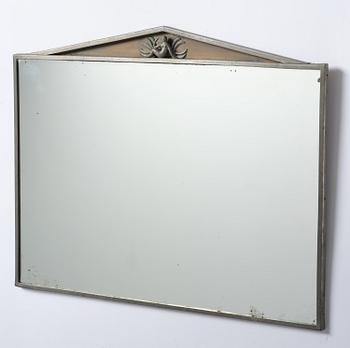 Nils Fougstedt, a Swedish Grace pewter and brass mirror model "137", Firma Svenskt Tenn, Stockholm, 1926.