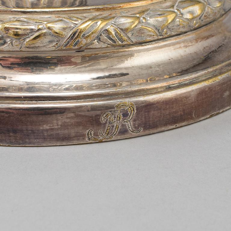 KANDELABER, nysilver, gustaviansk stil, 1900-talets första hälft.