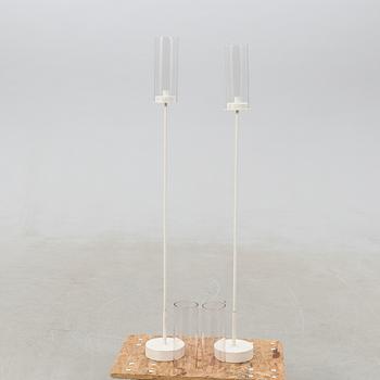 Hans-Agne Jakobsson, two floor candlesticks, metal/forge, late 20th century.