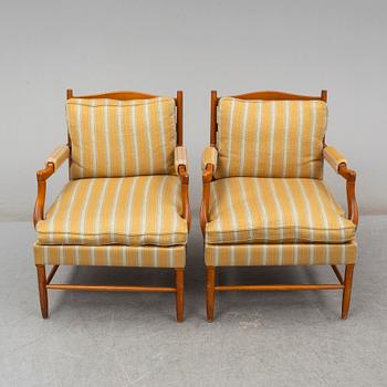 a pair of armchairs from the second half of the 20th century.