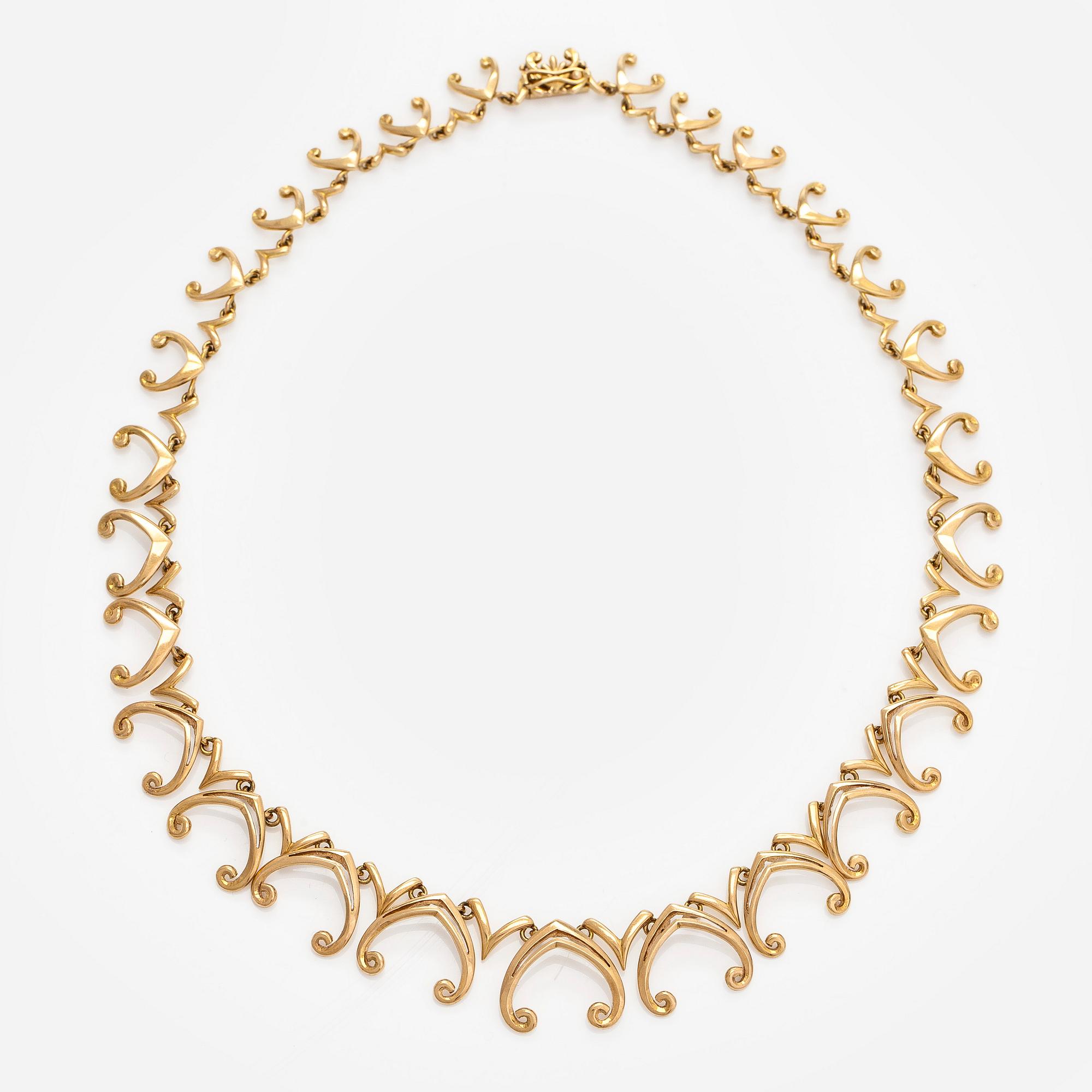 Collier, 18K guld, Timanttikoru, Helsingfors 1965.