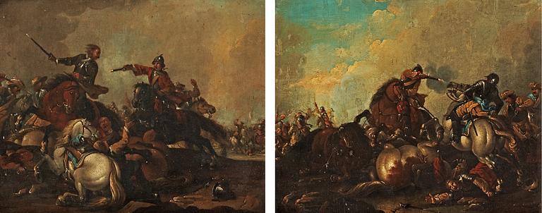 Georg Philipp Rugendas Circle of, Battle scenes (2).