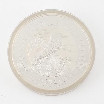 Silvermynt, Elizabeth II, Australia, 30 dollars, 1 kg, 1992.