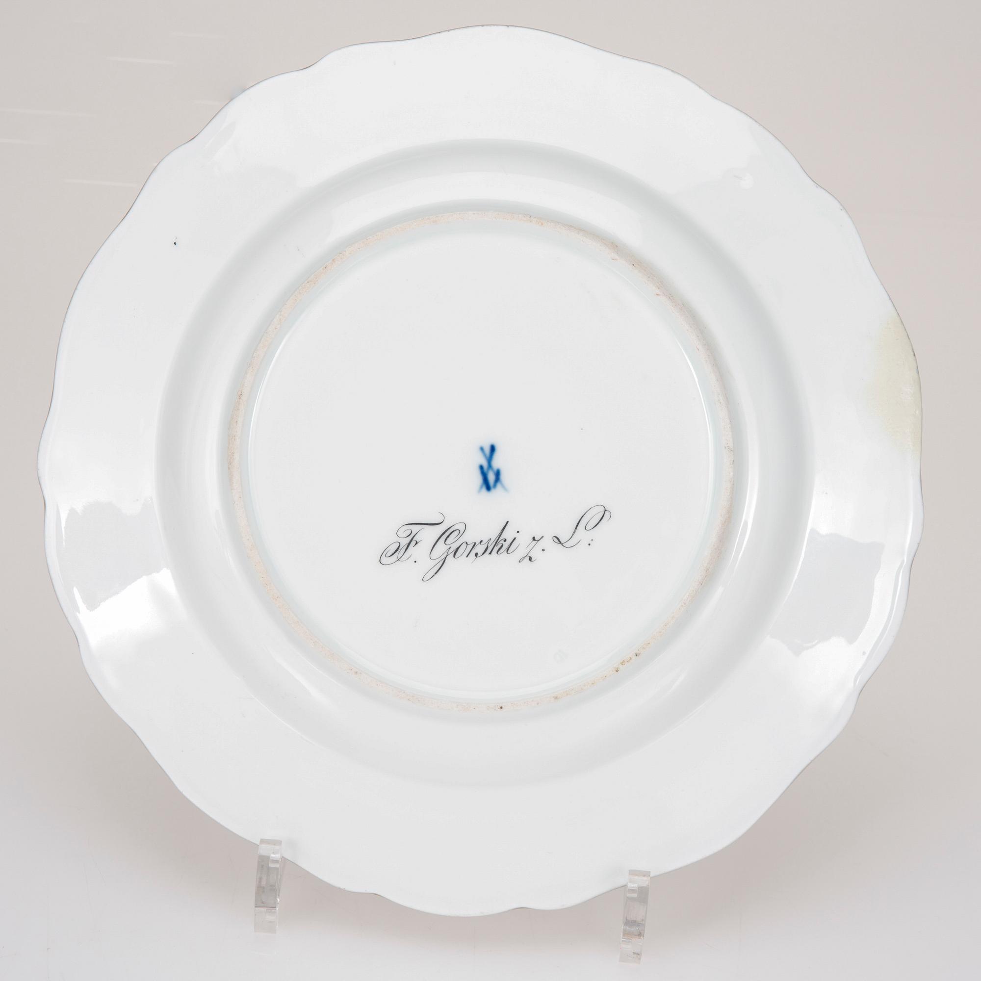 TALLRIK, porslin, Meissen, 1800-tal.