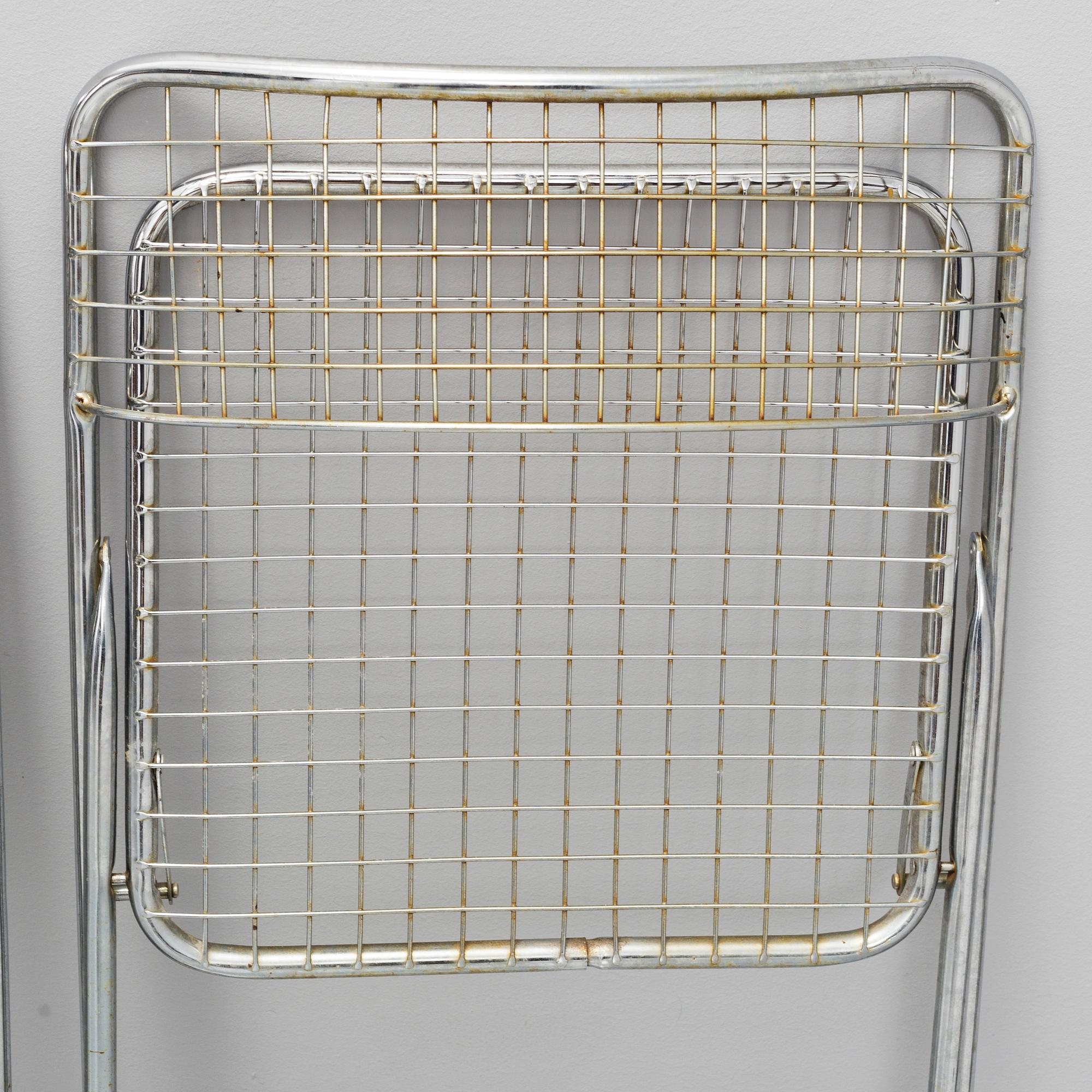 NILS GAMMELGAARD, five 'Ted Net' metal folding chairs from IKEA, 1970's/80's.