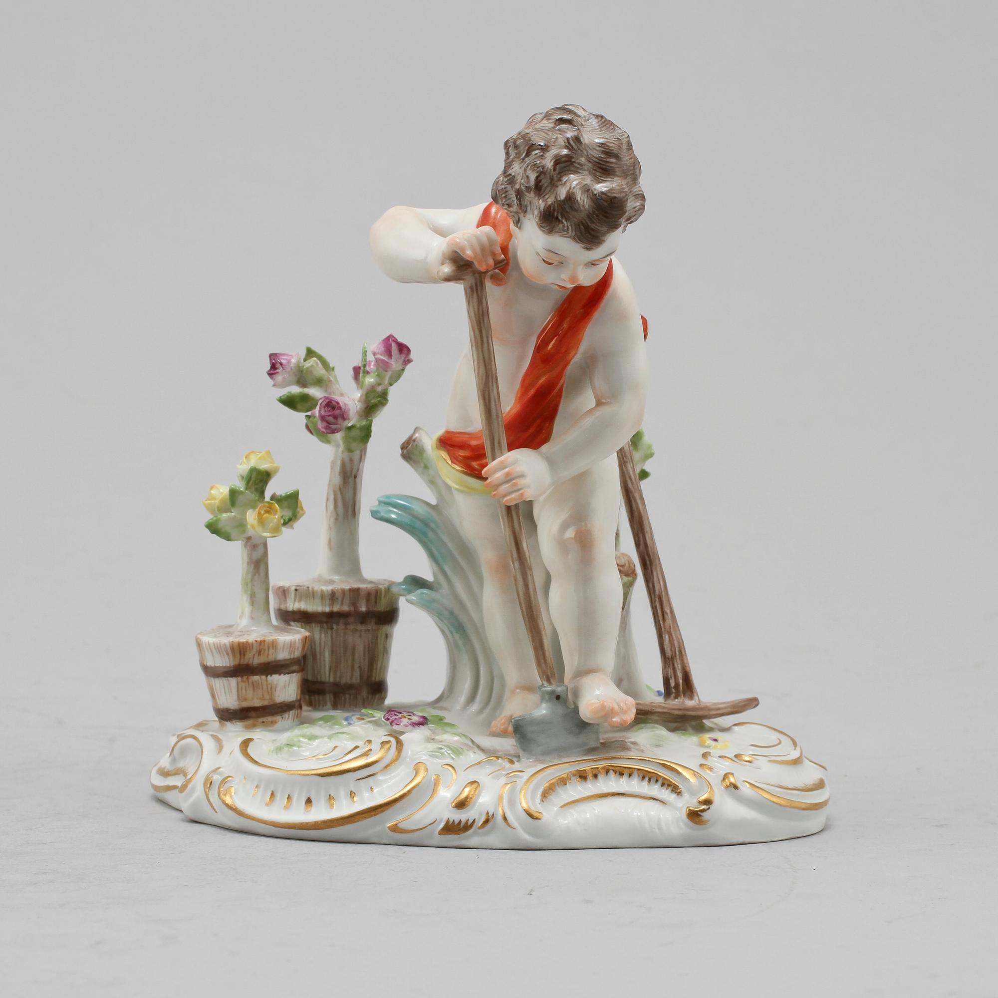 FIGURIN, porslin, Meissen, omkring 1900.