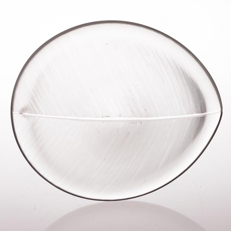 TAPIO WIRKKALA Leaf glass bowl signed Tapio Wirkkala  3337.