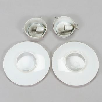 Arne Jacobsen, taklampor/ vägglampor, ett par, "AJ-Eklipta", Louis Poulsen, Danmark.