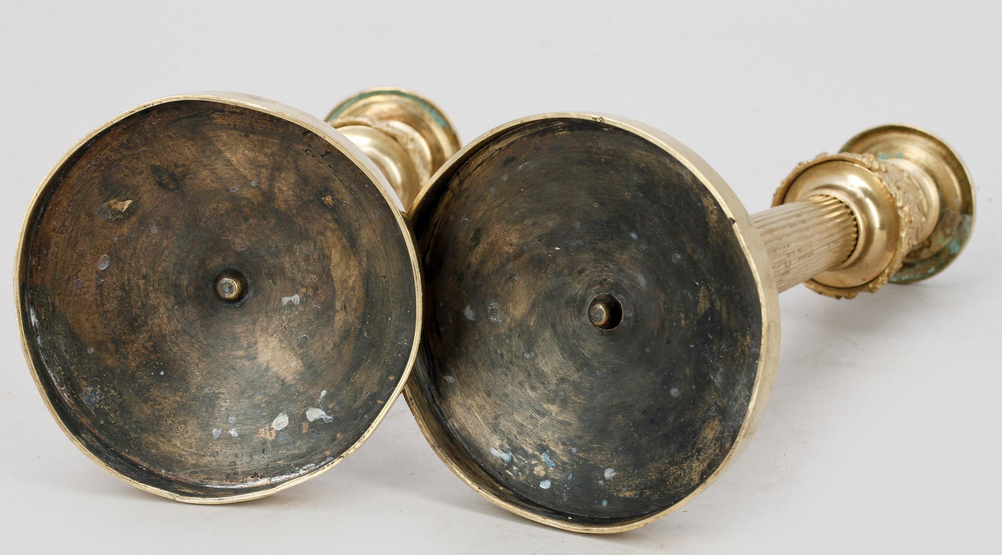 LJUSSTAKAR, ett par, empire, 1800-tal.